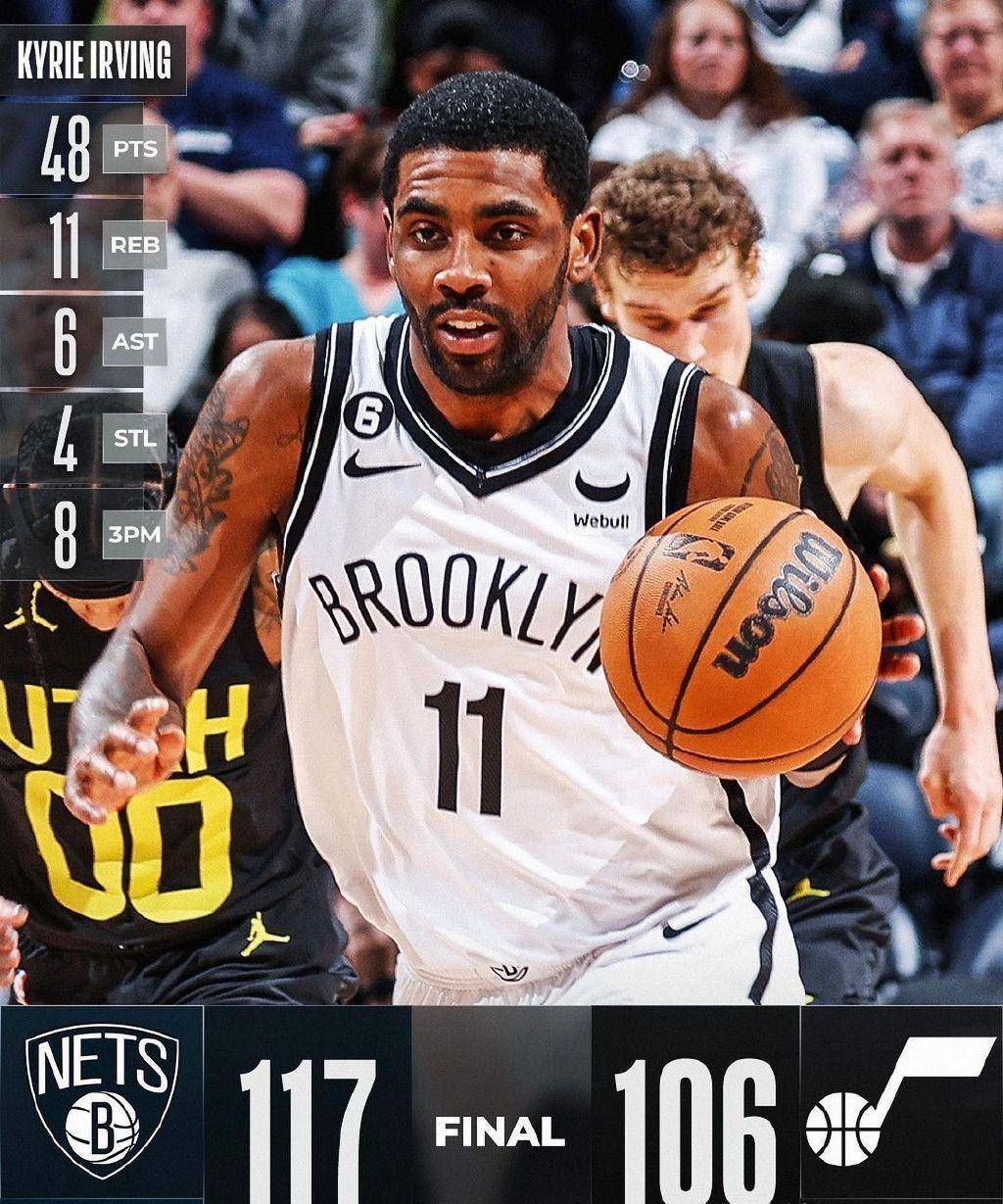 篮网客场大胜爵士，欧文独得35分